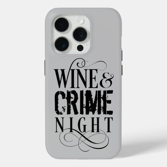 Wine & Crime Night - funny true crime Case-Mate iP iPhone Case (Back)