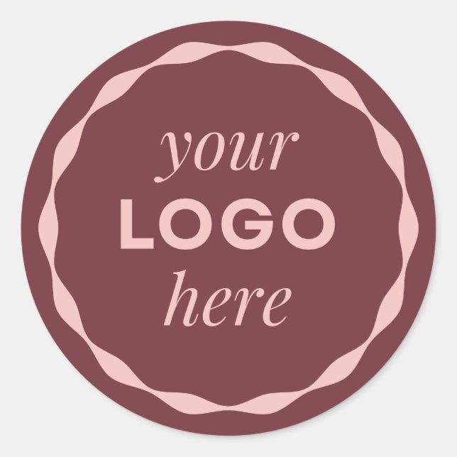 Wine Custom Minimalist Logo Circle Sticker (Front)