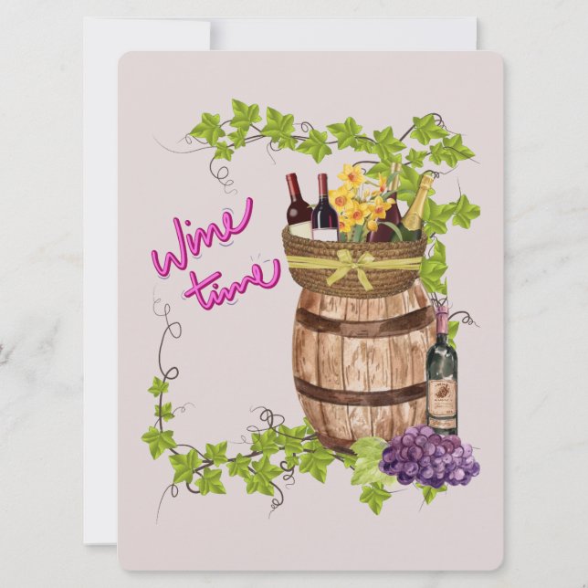 WINE DESIGN QUOTES HOLIDAY CARD (Front)