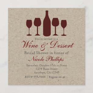 WINE & Dessert Rustic ANY EVENT Invitations