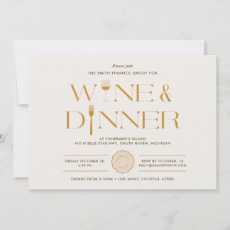 Wine Dinner Invitation Corporate Event
