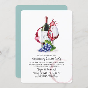 Wine & Dinner Occassion Anniversary Invitation