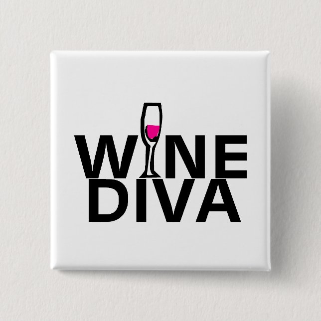 Wine Diva 15 Cm Square Badge (Front)
