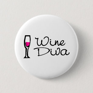Wine Diva 6 Cm Round Badge