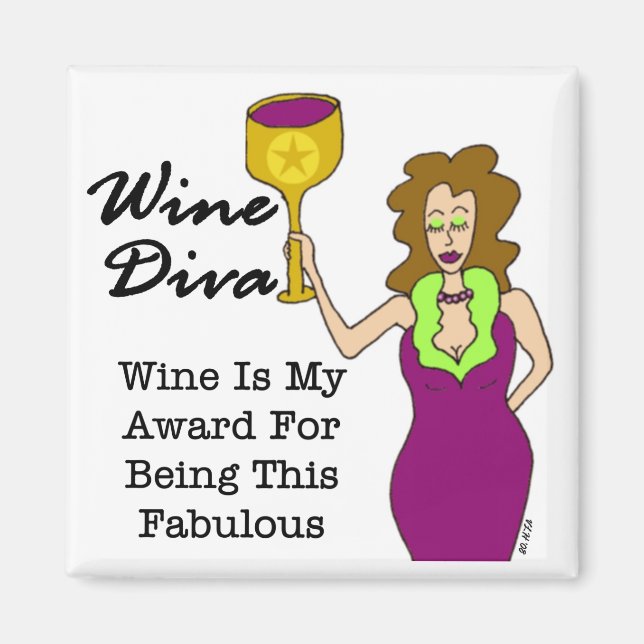 Wine Diva "Fabulous" Magnet (Front)