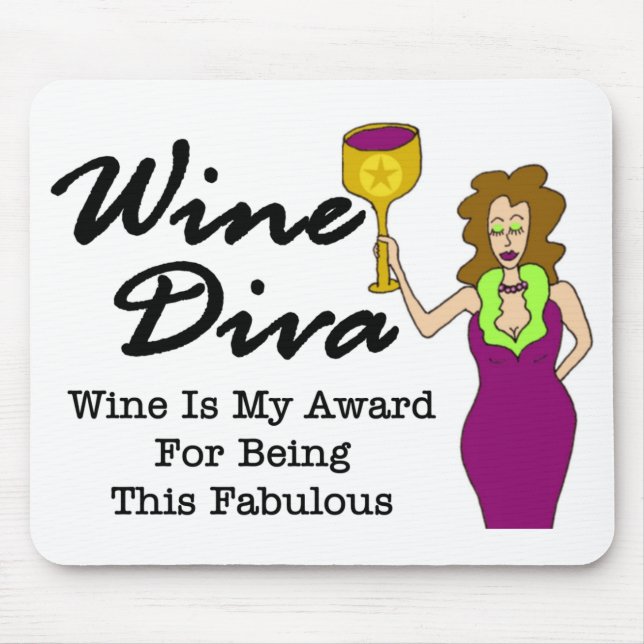 Wine Diva "Fabulous" Mouse Pad (Front)