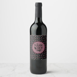 Wine Diva Wine Goblet Pattern Label