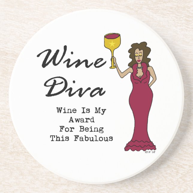 Wine Diva "Wine Is My Award For Being Fabulous" Coaster (Front)