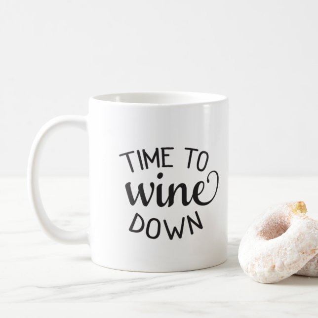 wine down coffee mug (With Donut)