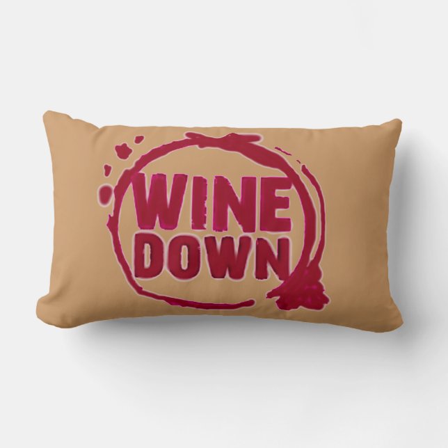 "Wine Down" wine stain print Lumbar Cushion (Front)