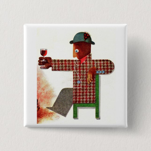 wine drinker AKA oenophile 15 Cm Square Badge (Front)