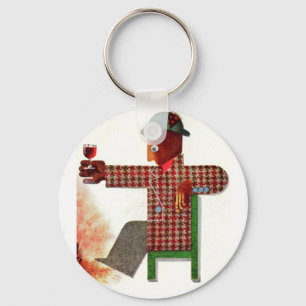 wine drinker AKA oenophile Key Ring
