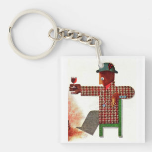 wine drinker AKA oenophile Key Ring