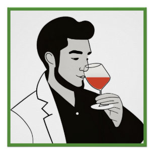 Wine Drinker Glossy Poster