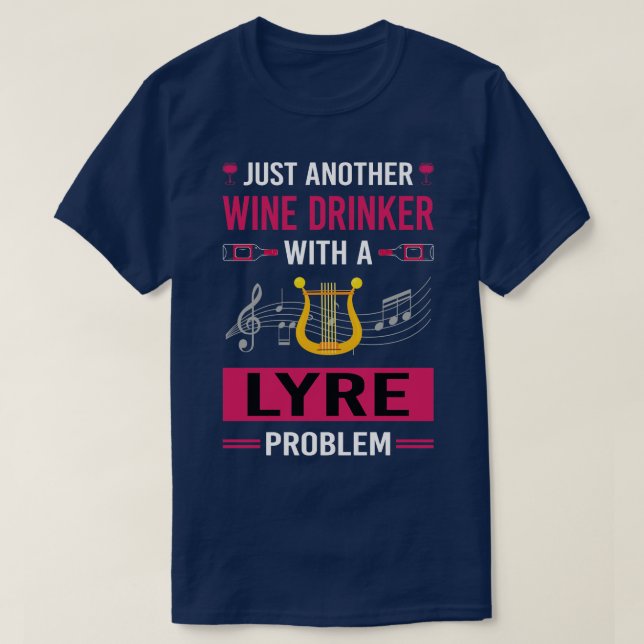 Wine Drinker Lyre T-Shirt (Design Front)