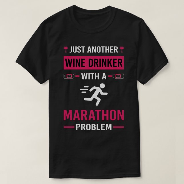 Wine Drinker Marathon T-Shirt (Design Front)
