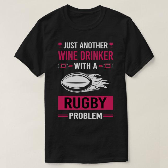 Wine Drinker Rugby T-Shirt (Design Front)