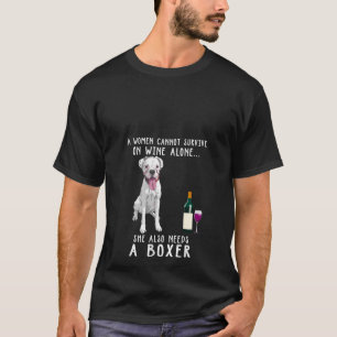 Wine Drinking And White Boxer Lady Dog Lover Tank
