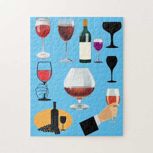 Wine Drinks Glasses Cocktails Alcohol Booze Art Jigsaw Puzzle (Vertical)