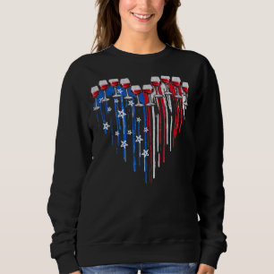 Wine Dripping Heart American Flag Wine 4th Of Jul Sweatshirt