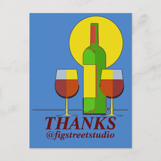 Wine, edit text postcard (Front)