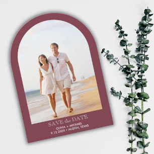 Wine Elegant Arch Photo Wedding Save the Date