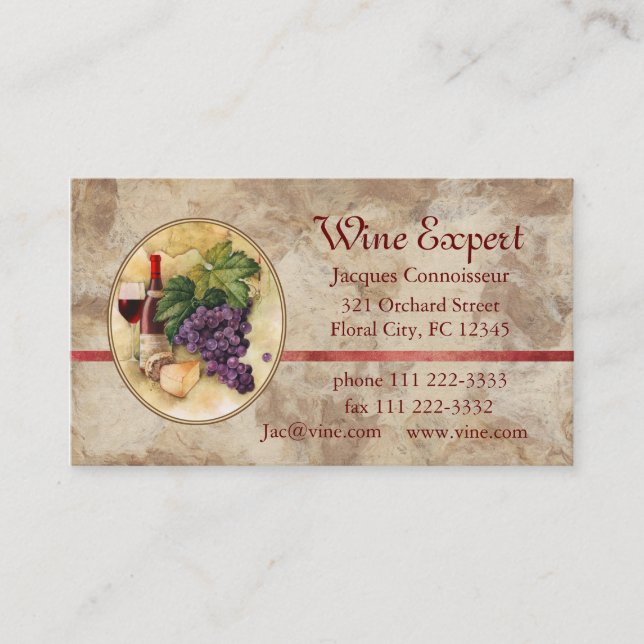Wine Expert Business Card (Front)
