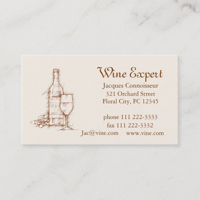 Wine Expert Business Card (Front)