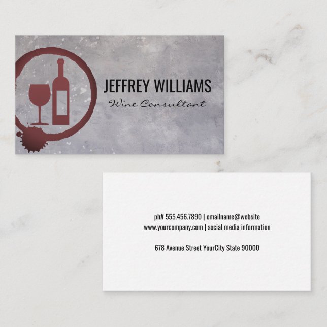 Wine Expert | Glass and Bottle Business Card (Front/Back)