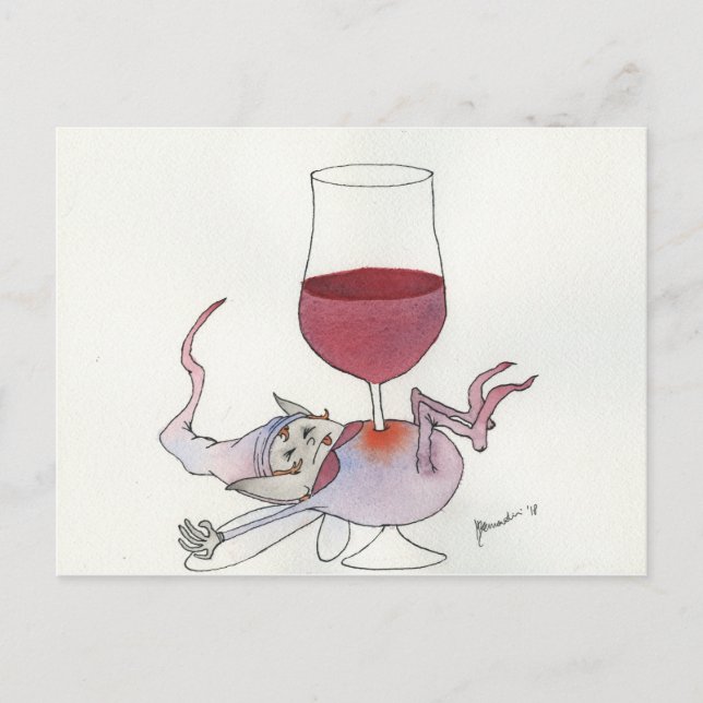 Wine fairy - stem horizontal text postcard (Front)