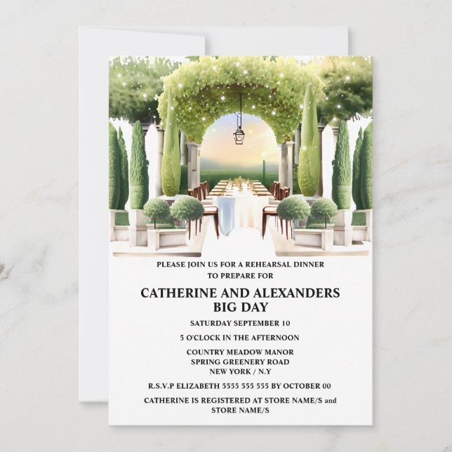 Wine farm Tuscan fine dining summer al fresco Invitation (Front)
