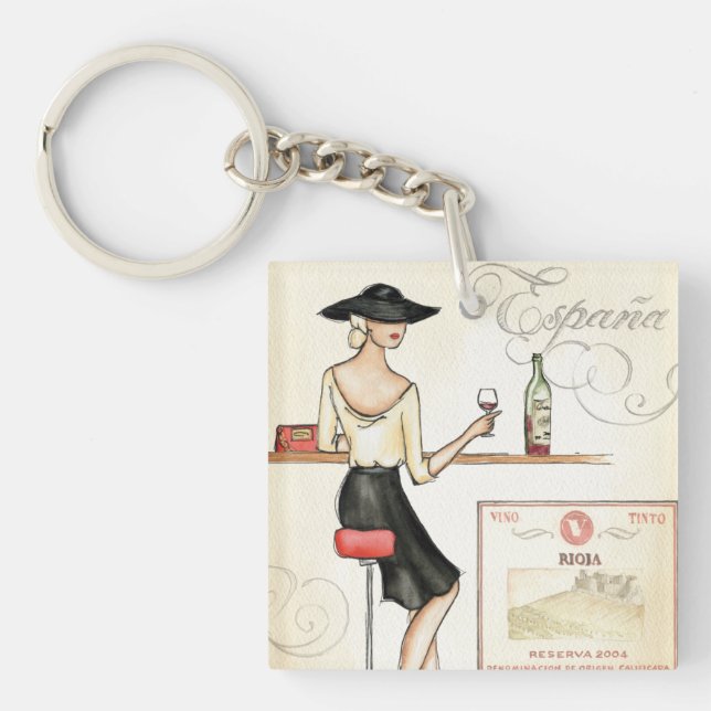 Wine Fashionista Key Ring (Front)