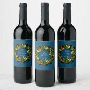 Wine Favor Personalized Flowers Stamp Label