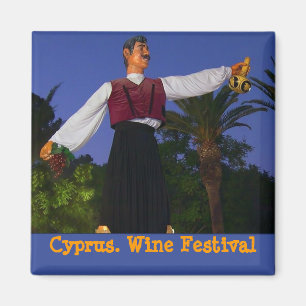 Wine festival in Cyprus. One of local symbols. Magnet