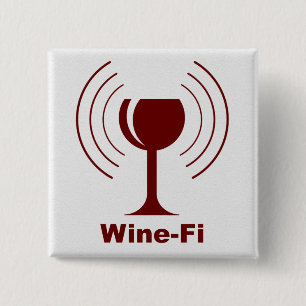Wine-Fi Waves Burgundy Wine Glass 15 Cm Square Badge