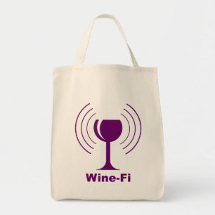Wine-Fi Waves Purple Wine Glass Tote Bag