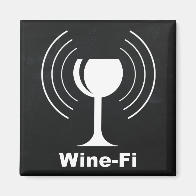 Wine-Fi Wine Lover Humour Magnet (Front)