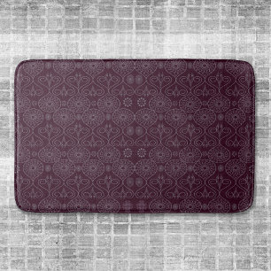 Wine fibrous textile octopus seeds patterned bath mat