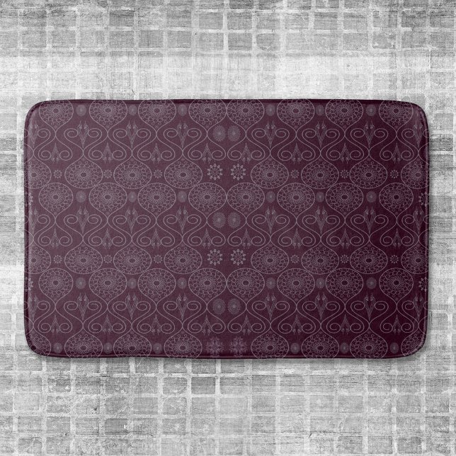 Wine fibrous textile octopus seeds patterned  bath mat (Creator Uploaded)