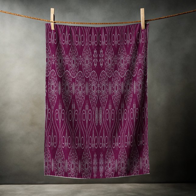 Wine fibrous textile octopus seeds patterned beach towel (Creator Uploaded)