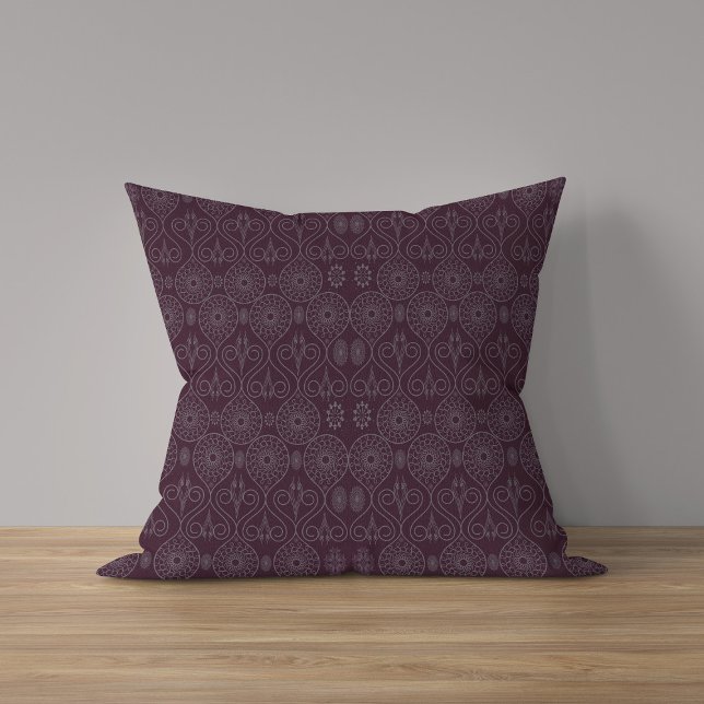 Wine fibrous textile octopus seeds patterned cushion (Creator Uploaded)