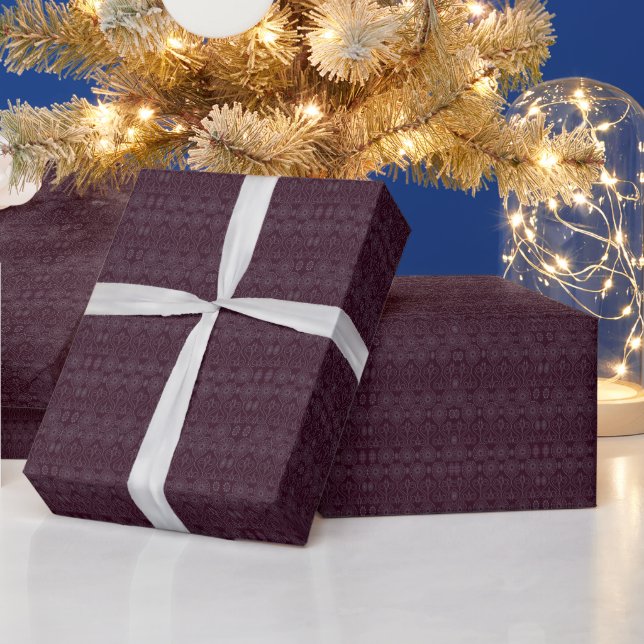 Wine fibrous textile octopus seeds patterned wrapping paper (Holidays)