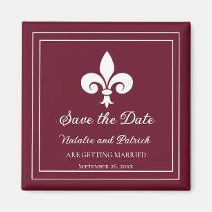 Wine Fleur de Lis Save the Date Magnet