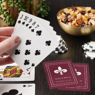 Wine Fleur de Lis Wedding Playing Cards