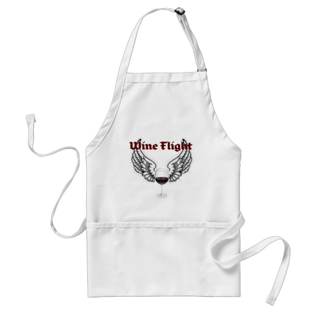 WINE FLIGHT WINGS AND RED WINE PRINT STANDARD APRON (Front)