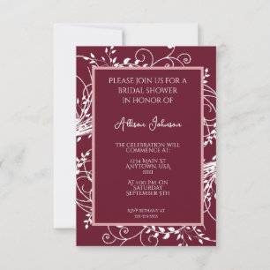 Wine Flourish Bridal Shower Invitation