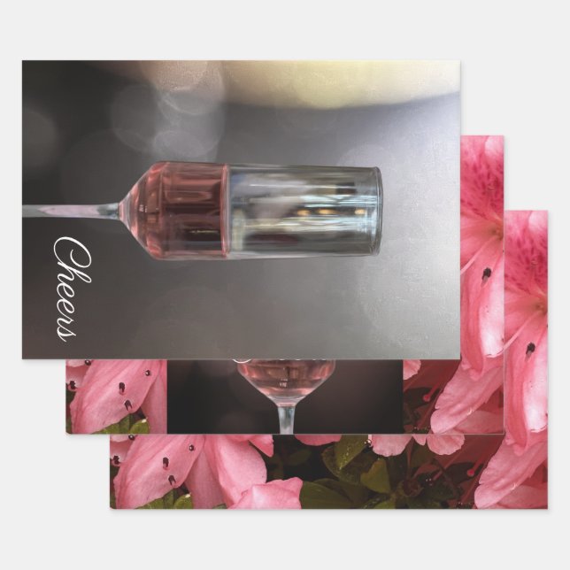 Wine Flowers Wrapping Paper Sheets (Set)