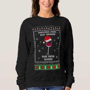 Wine for christmas Ugly xmas 1 Sweatshirt