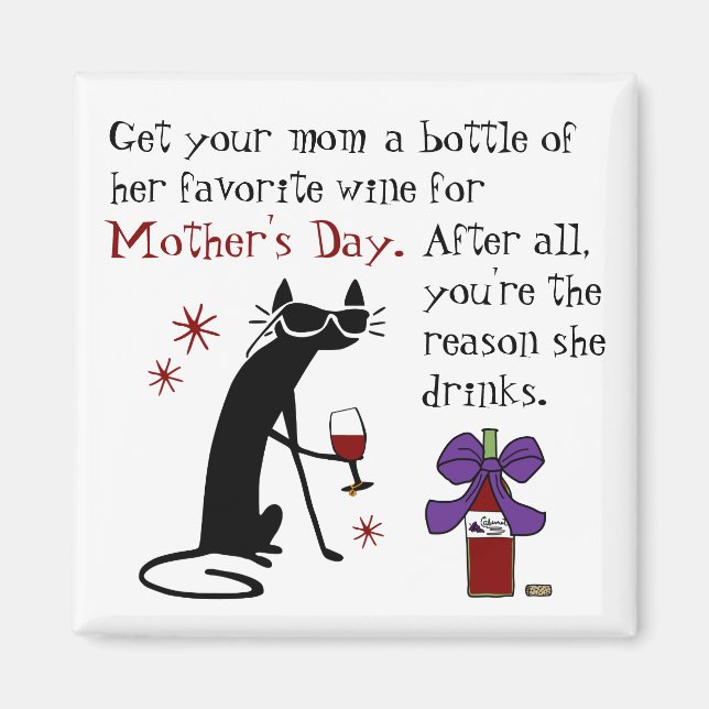 Wine for Mother's Day Magnet (Front)