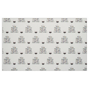Wine funny text fabric